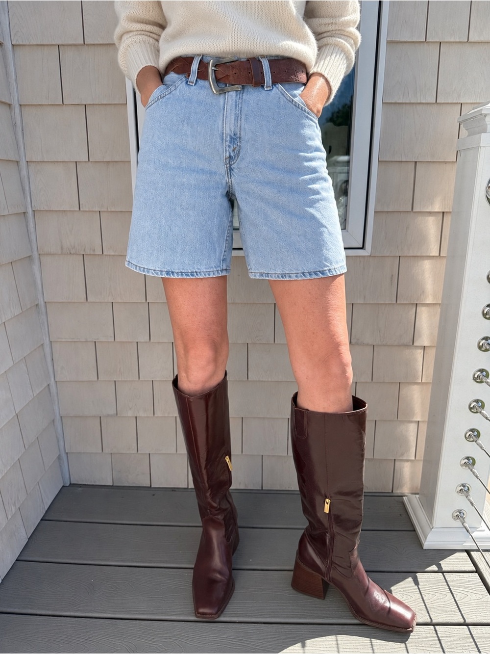 Vintage 80s/90s Levi's 950 Denim Bermuda Jean Shorts Orange Tab